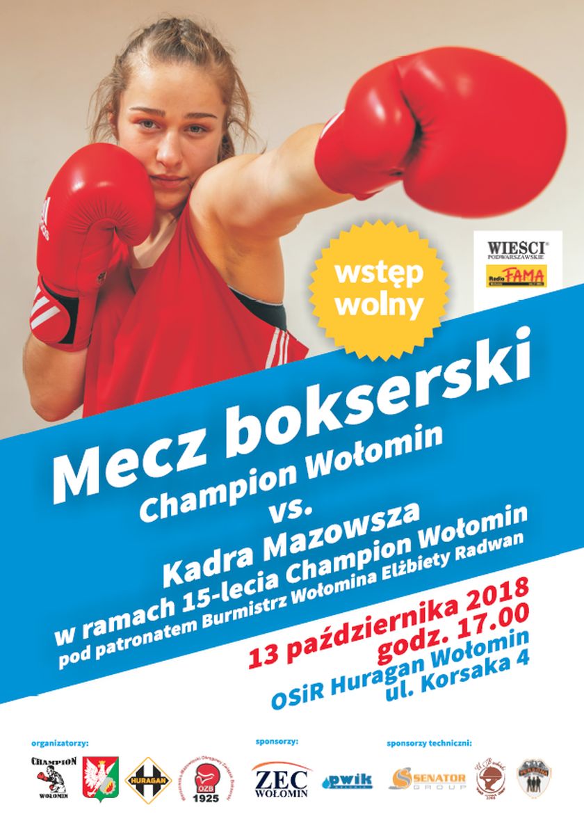 Champion Wołomin kontra Kadra Mazowsza z okazji 15-lecia klubu