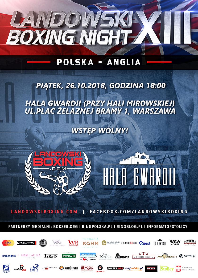 Szymona Majewski zaprasza na Landowski Boxing Night w Hali Gwardii w Warszawie