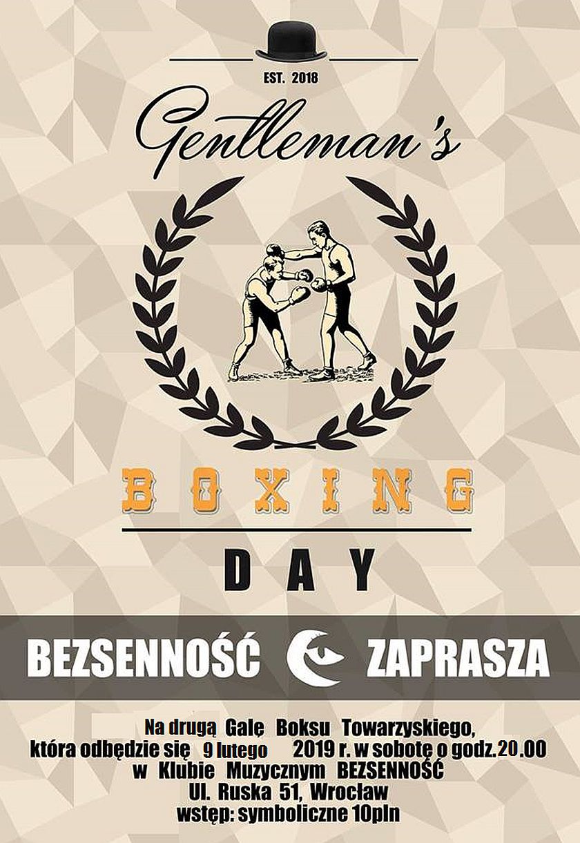 Liga dżentelmenów - Gentlemans Boxing - Klub Bezsenność - wrocław