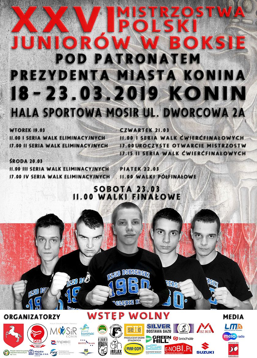 Mistrzostwa Polski Juniorów w Boksie (18-23.03.2019) Konin